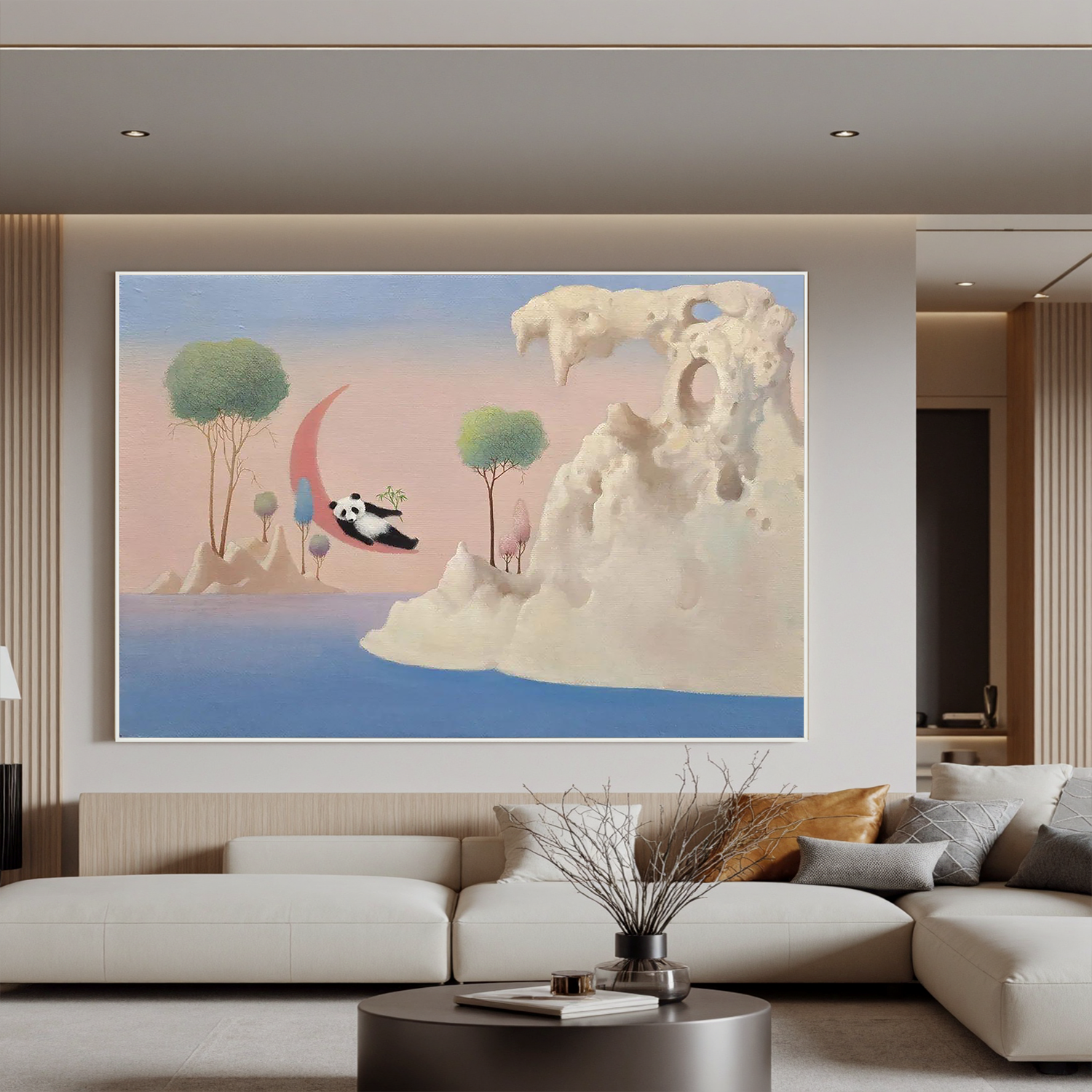 Dreaming in the Crescent Bay (48''x 32''/ 122 x 81 CM / Rolled Canvas)