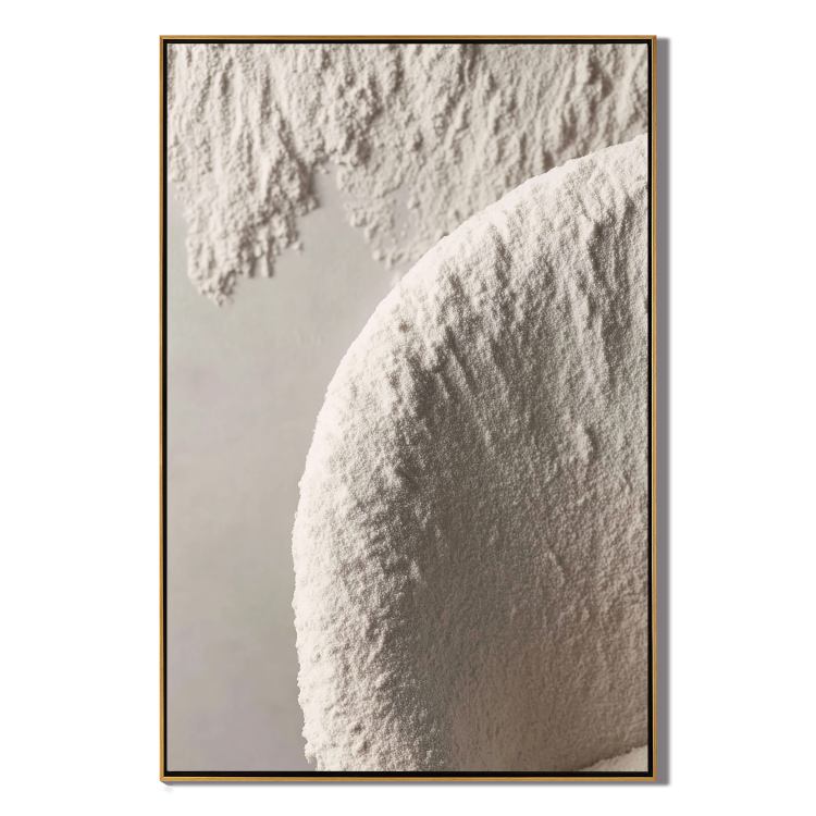 Minimal White Textured Abstract Wall Art, Neutral Arc Canvas Painting for Modern Living Room Décor #OA0001