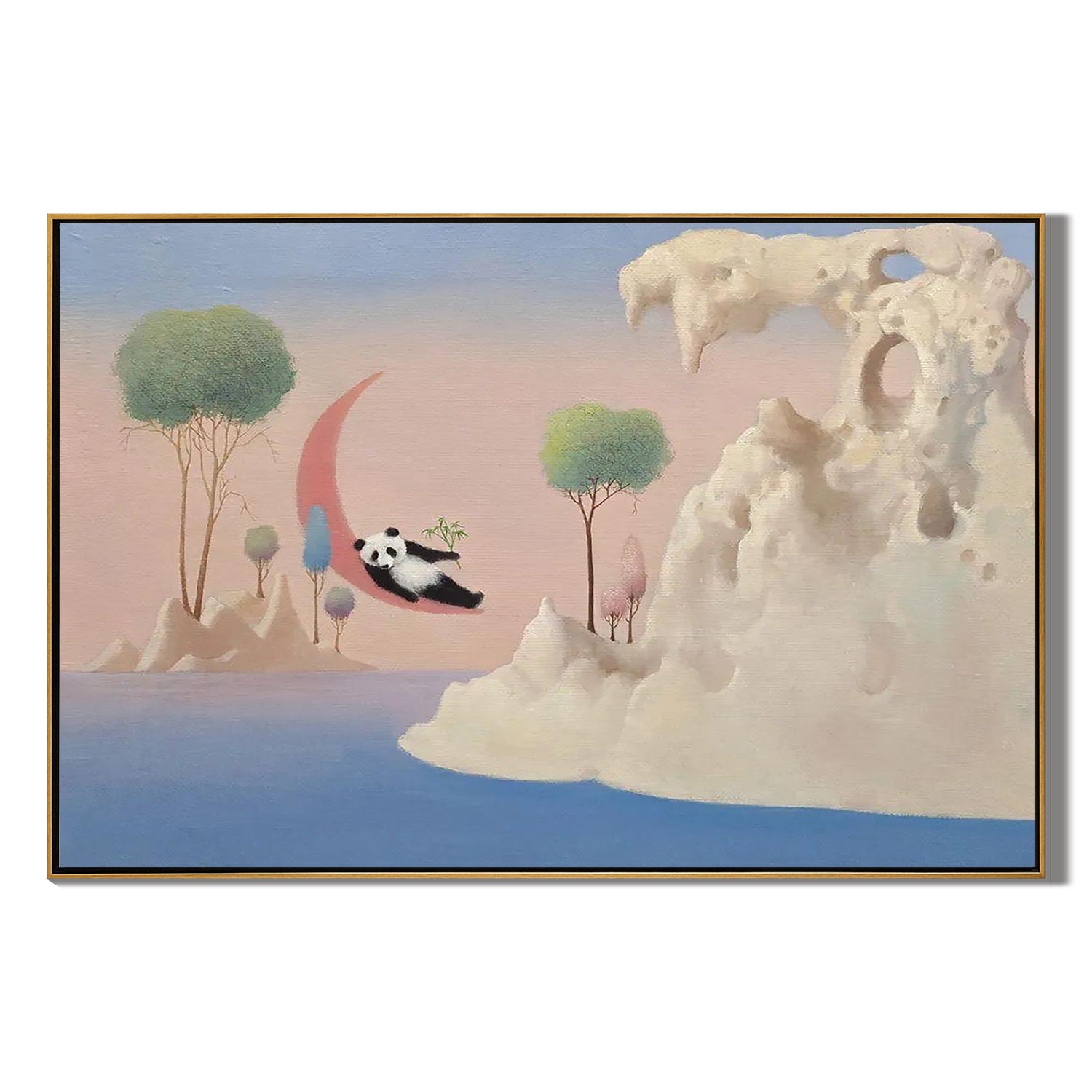 Dreaming in the Crescent Bay (48''x 32''/ 122 x 81 CM / Rolled Canvas)