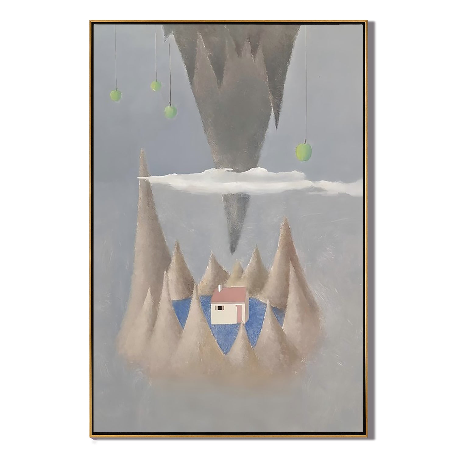 Floating Mountain House-Surreal Floating Mountain Landscape Wall Art