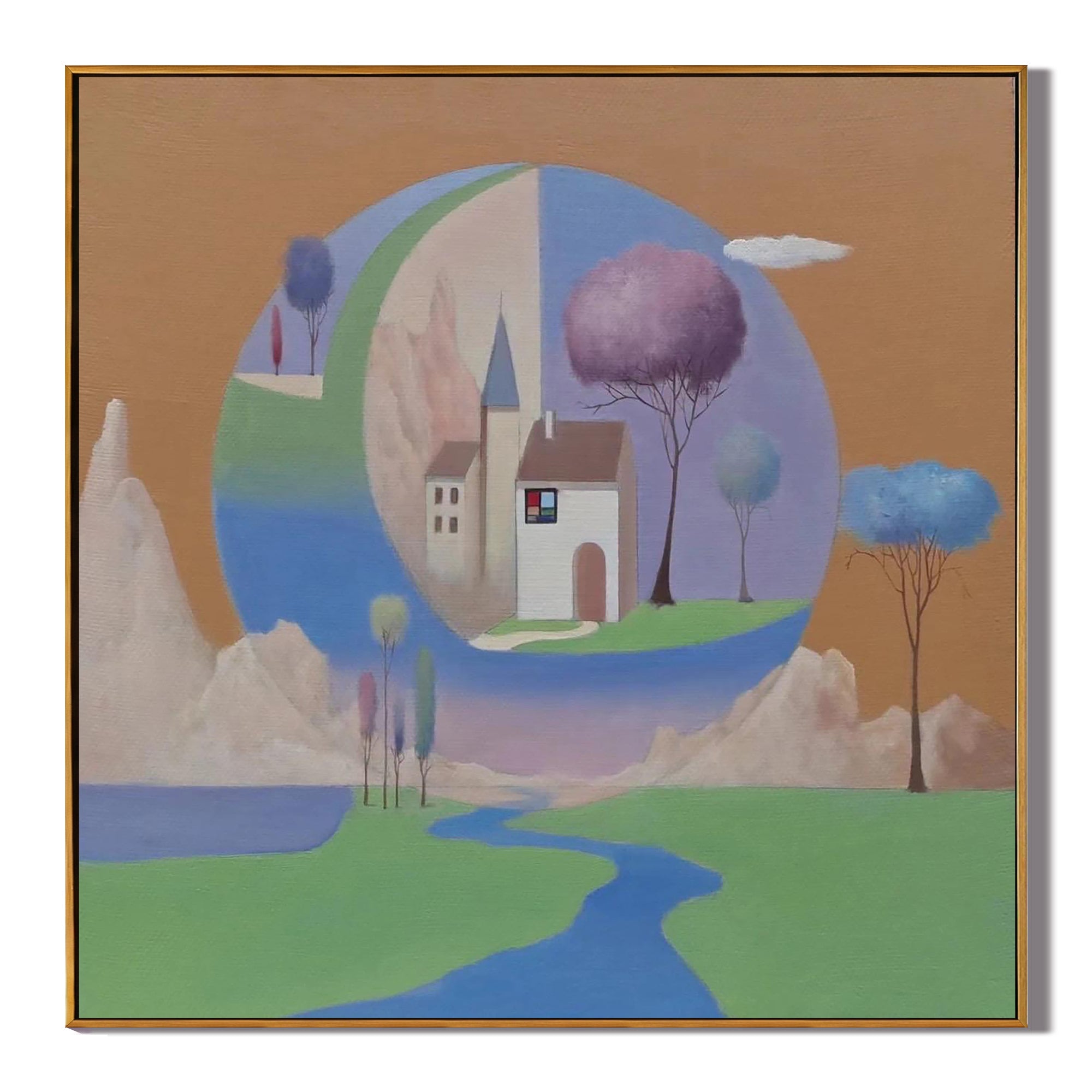 Dreamlike Sphere Landscape-Surreal Dream Landscape Wall Art