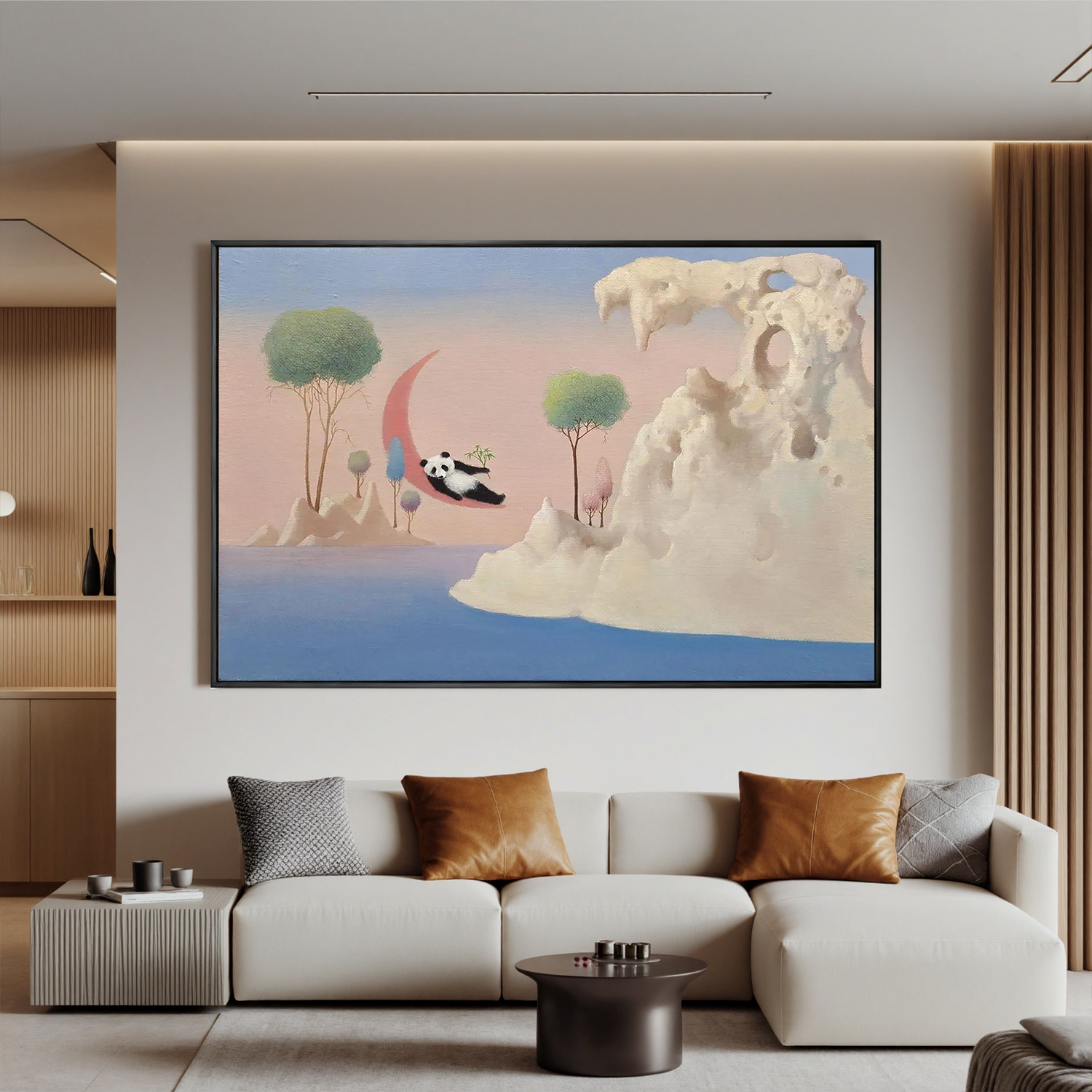 Dreaming in the Crescent Bay (48''x 32''/ 122 x 81 CM / Rolled Canvas)