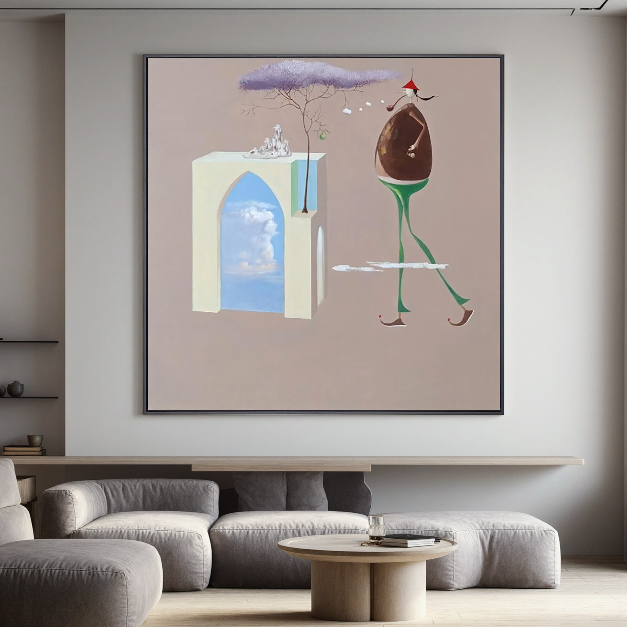 Surreal Walking Figure-Surreal Dream Figure Abstract Wall Art