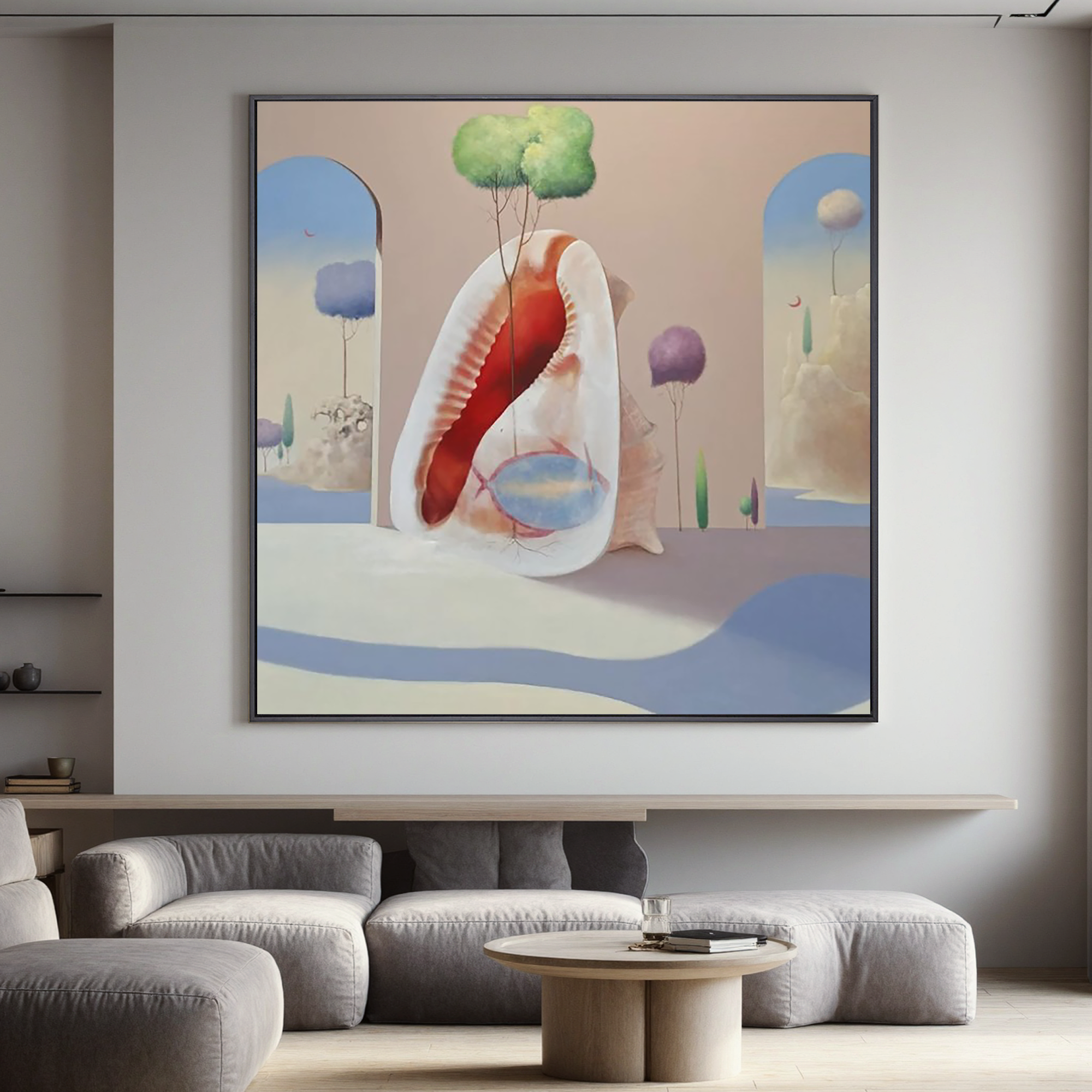 Surreal Shell Garden-Surreal Shell Landscape Wall Art