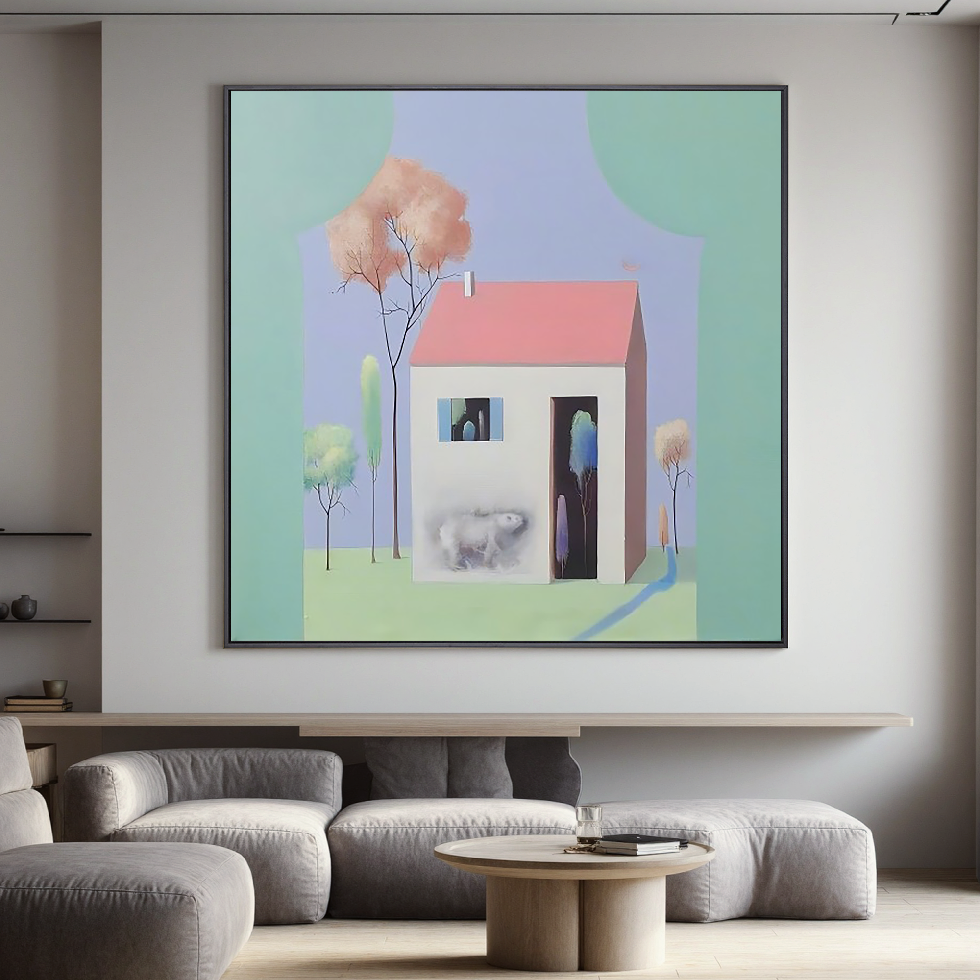 Quiet House in the Garden-Minimalist Dream House Wall Art