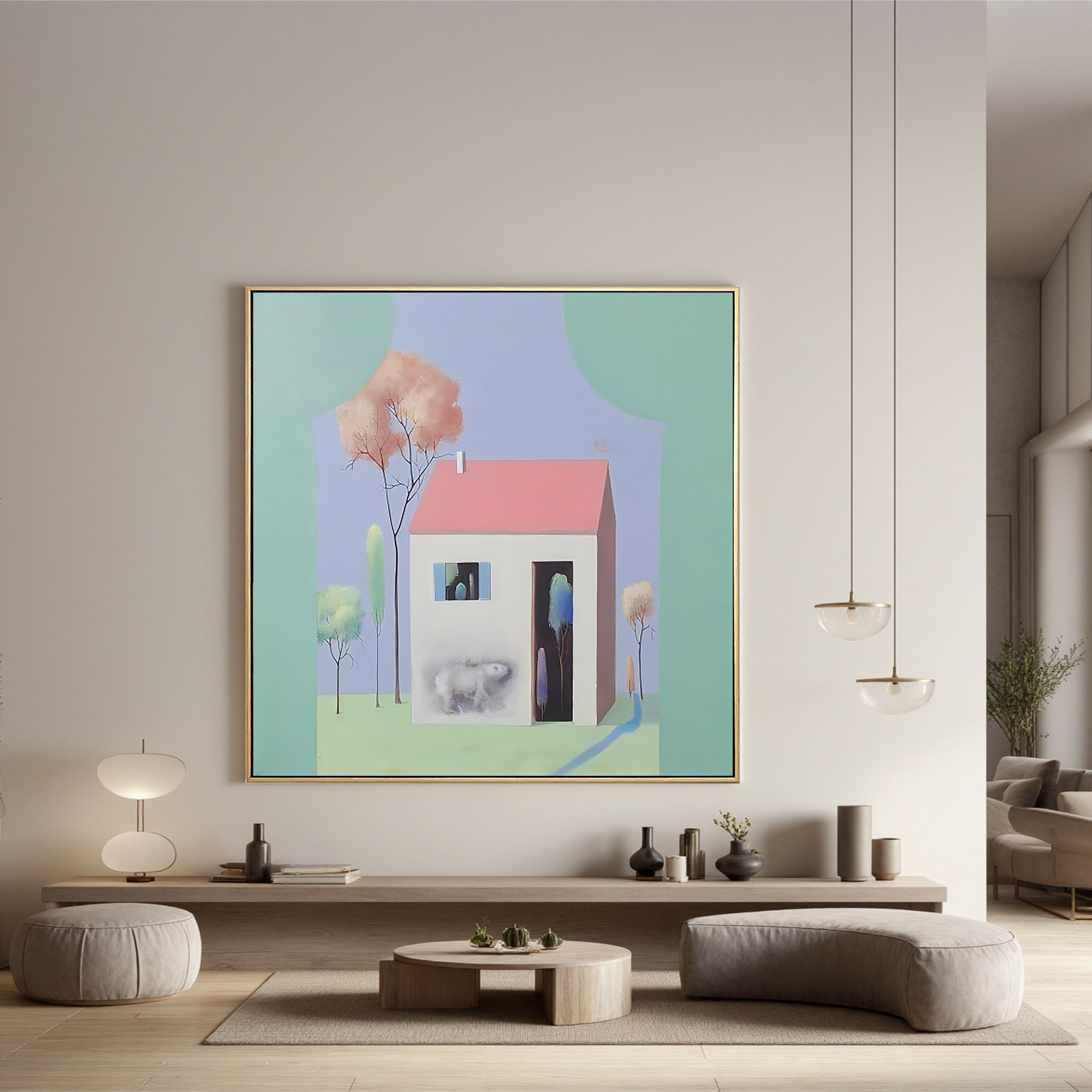 Quiet House in the Garden-Minimalist Dream House Wall Art