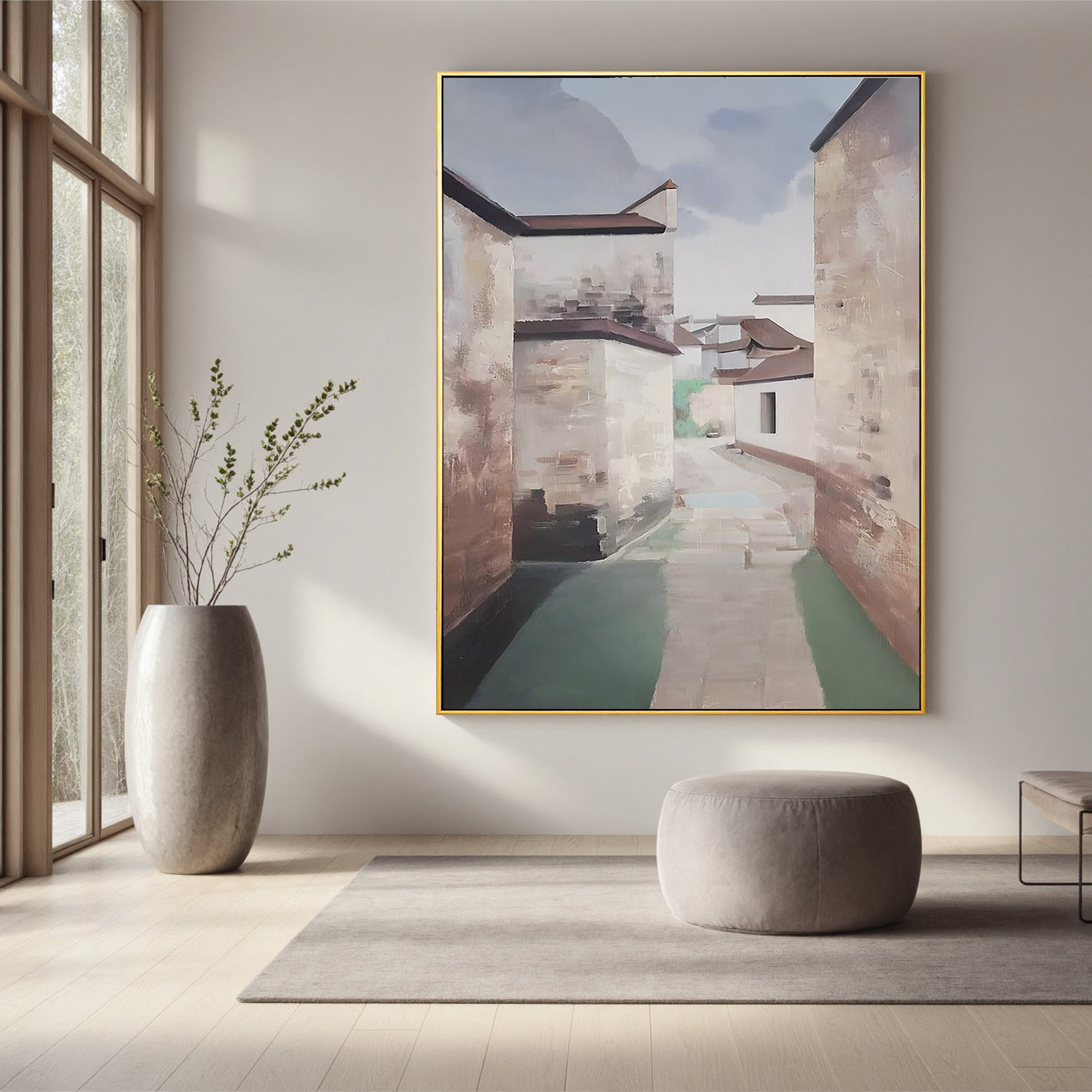 Quiet Old Alley-Traditional Village Alley Landscape Wall Art