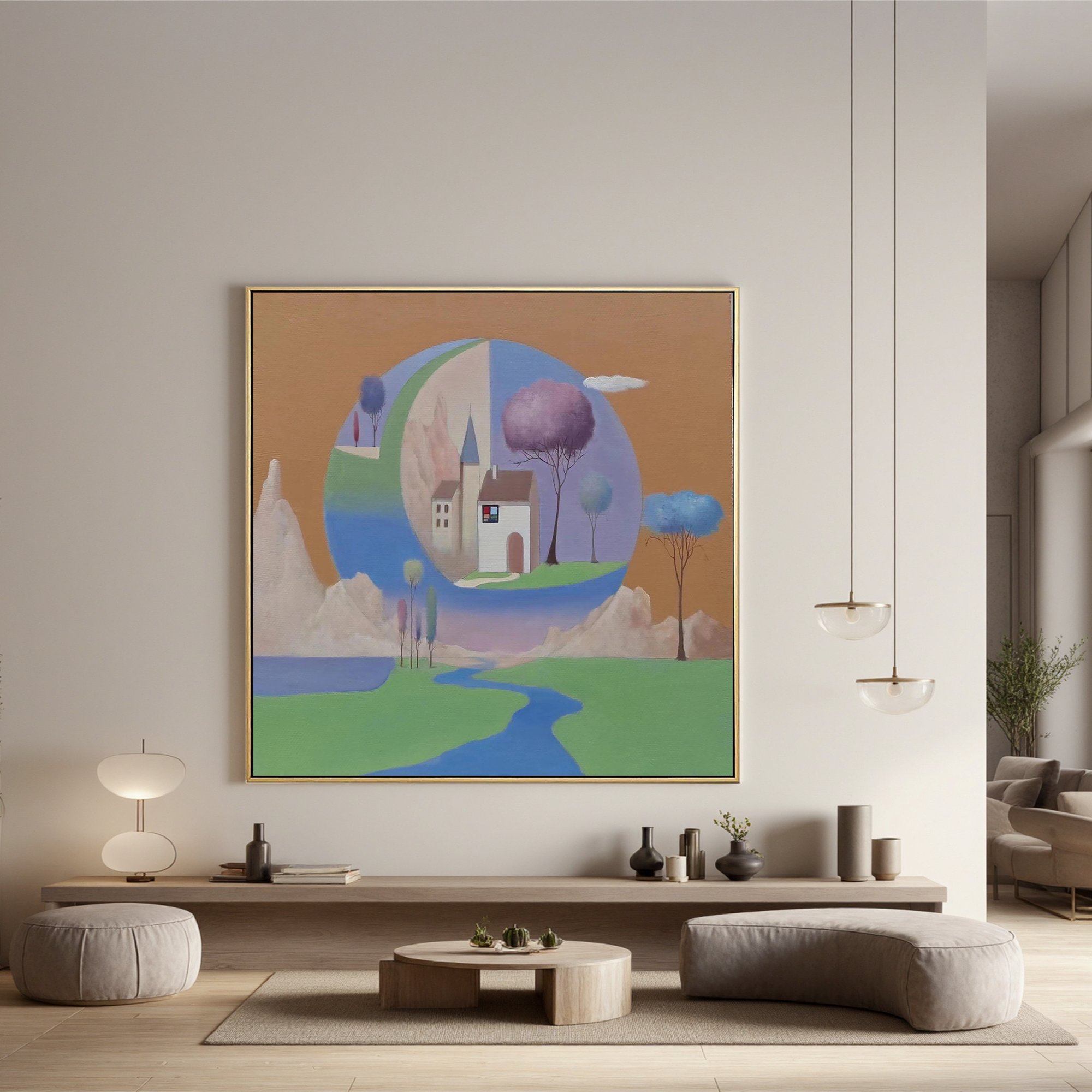 Dreamlike Sphere Landscape-Surreal Dream Landscape Wall Art