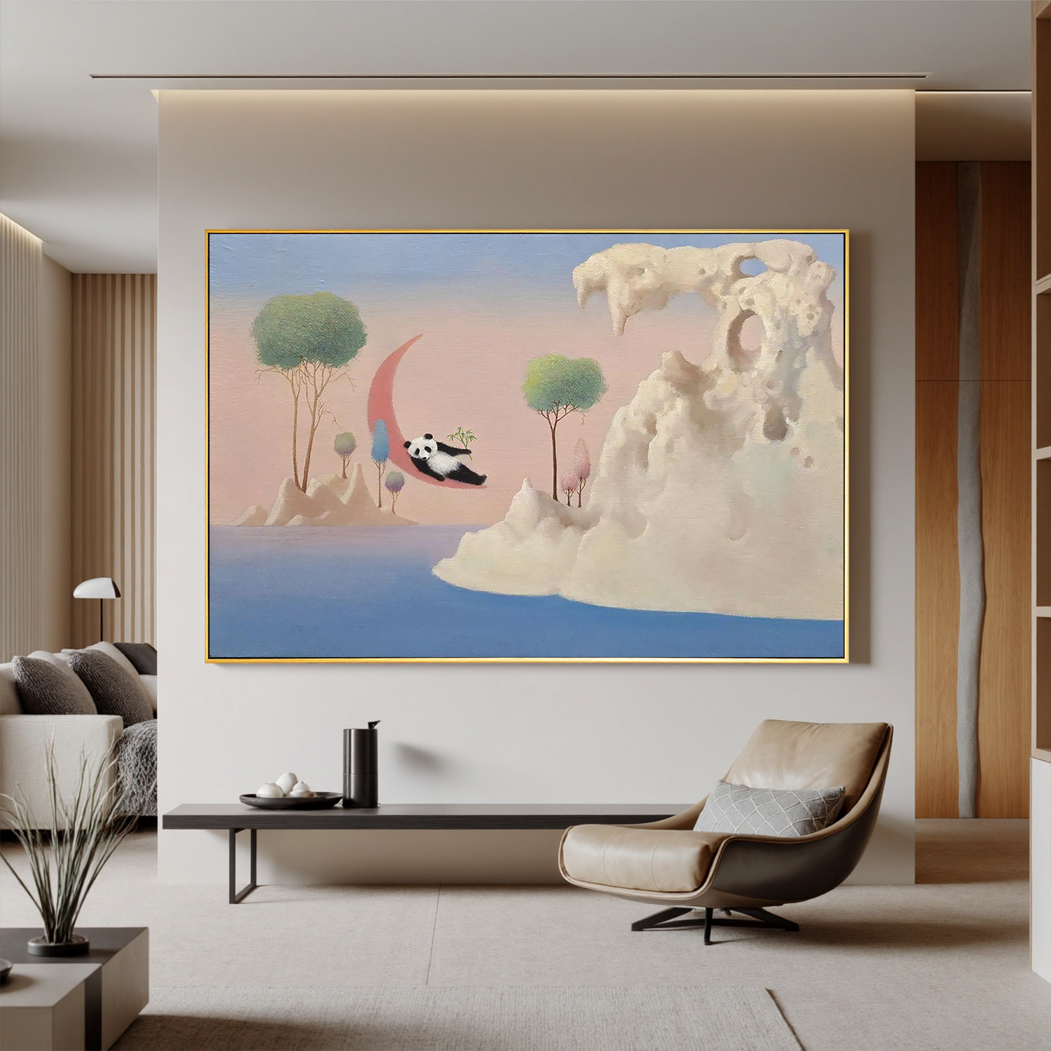 Dreaming in the Crescent Bay (48''x 32''/ 122 x 81 CM / Rolled Canvas)