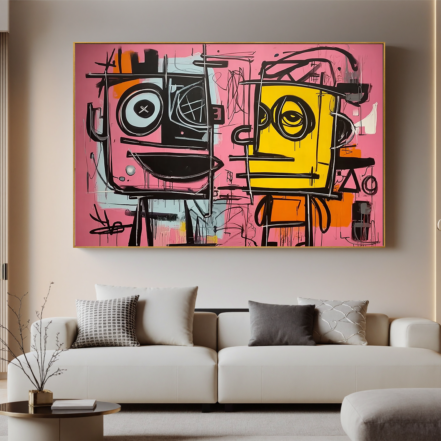 “Abstract Pop Art Graffiti Painting – Colorful Modern Street Art Canvas Wall Decor for Living Room” #OA 0496