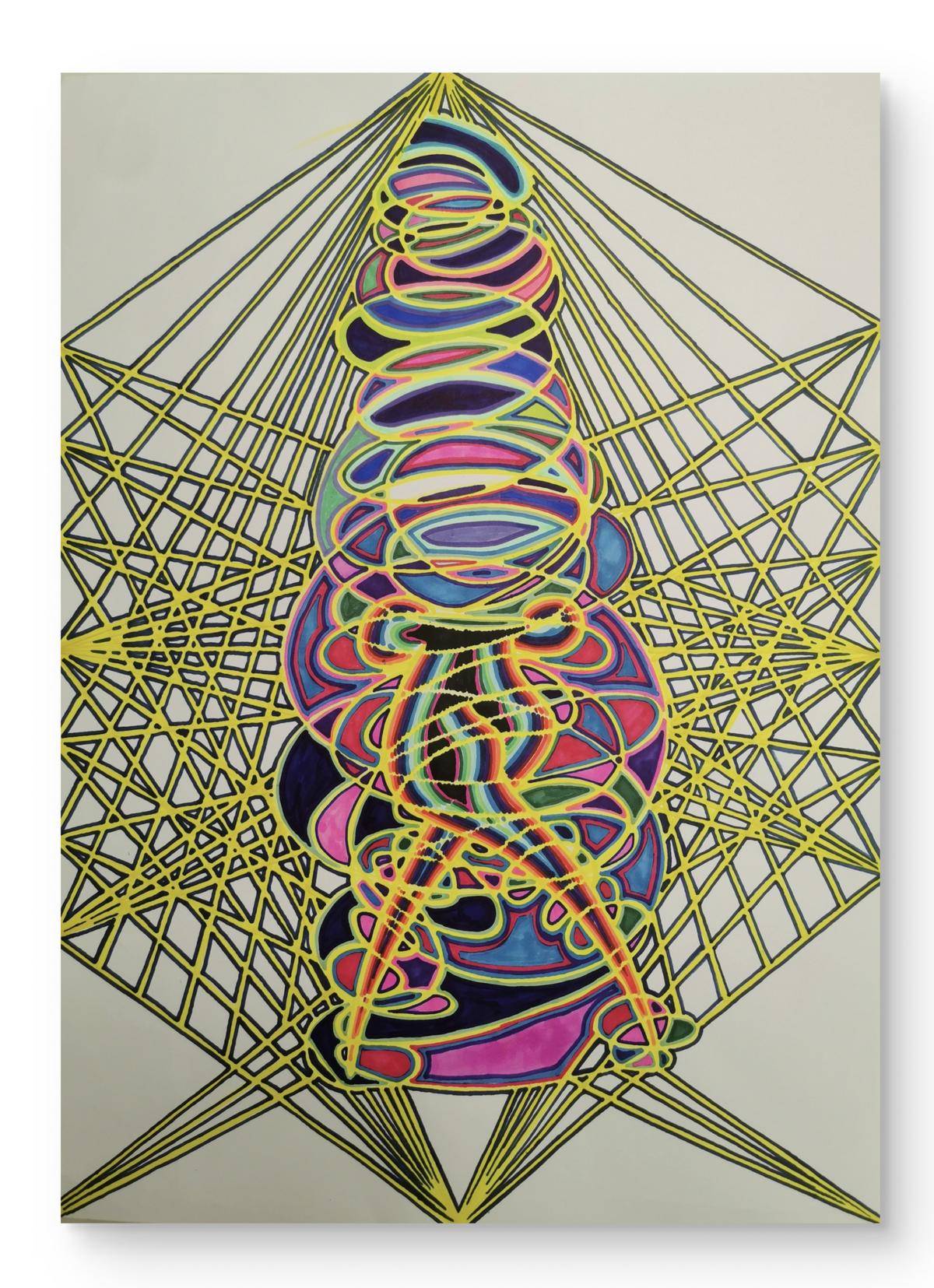 Torsion Grid(36''x 48''/ 90 x 120 CM/Frameless Stretch)