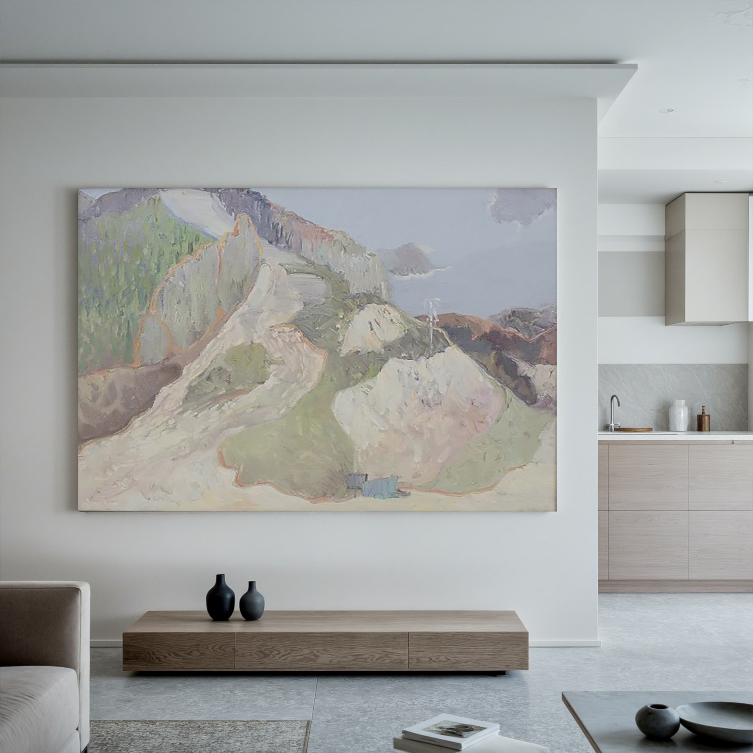 Quiet Mountain Path-Abstract Mountain Landscape Wall Art