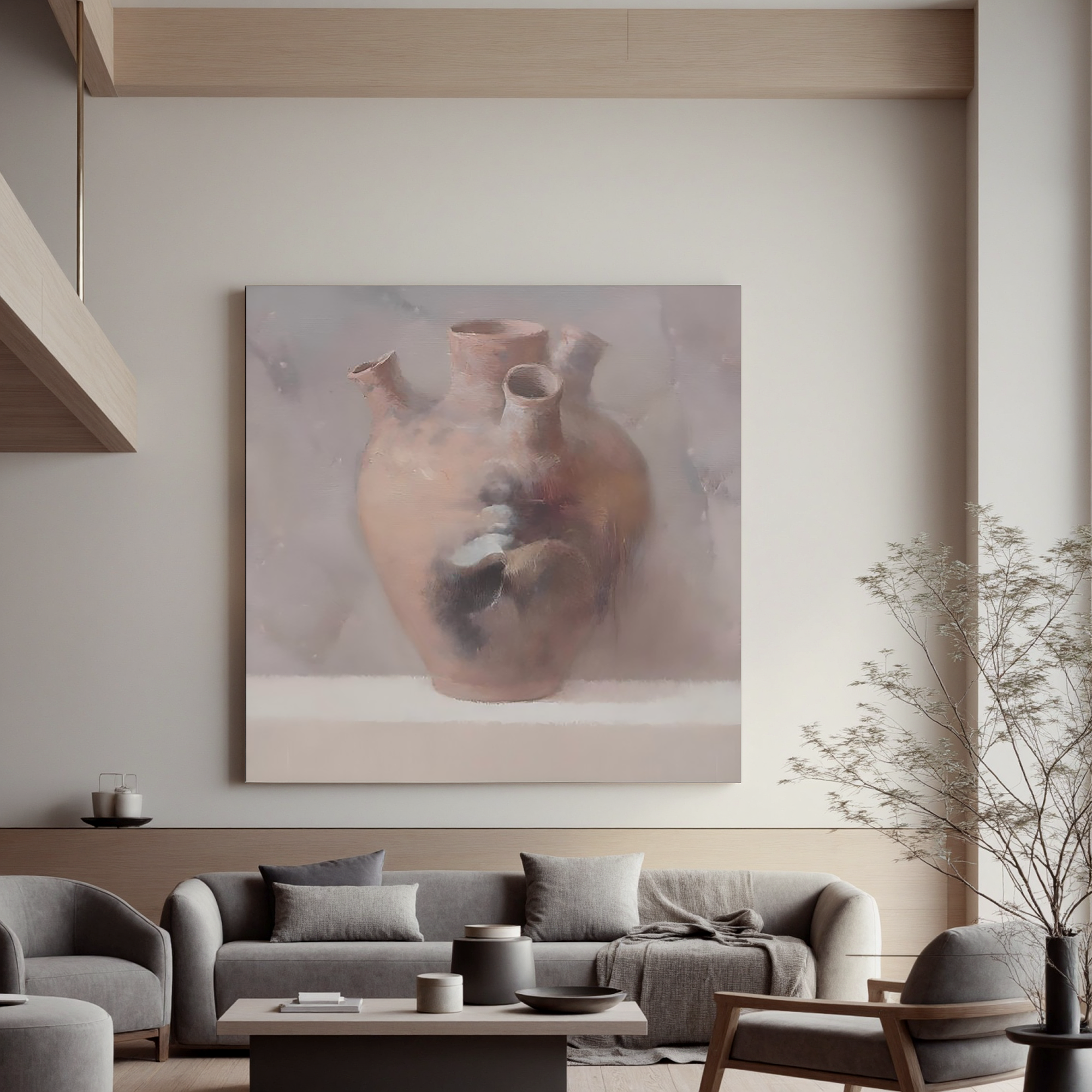 Ancient Clay Vessel-Rustic Clay Pot Still Life Wall Art
