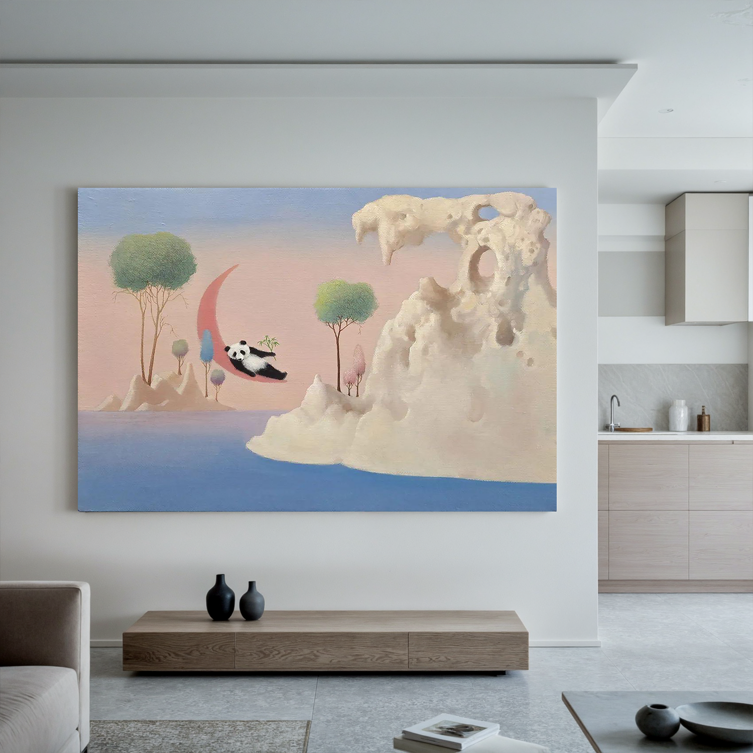 Dreaming in the Crescent Bay (48''x 32''/ 122 x 81 CM / Rolled Canvas)