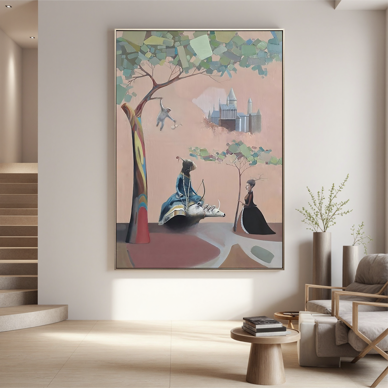 Surreal Forest Encounter-Surreal Fantasy Forest Scene Wall Art