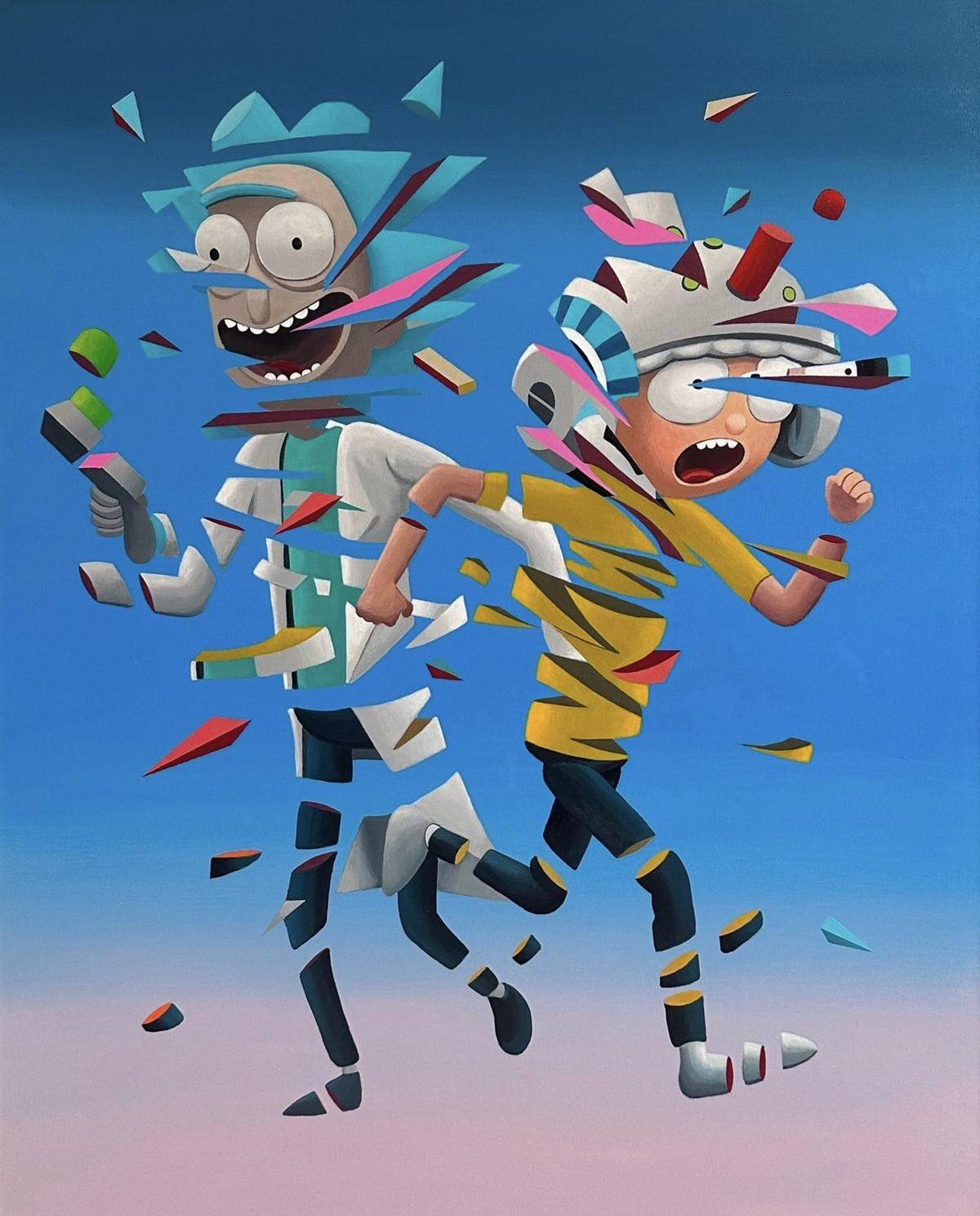 Fractured Run (39''x 31''/ 100 x 80 CM/Frameless Stretched)