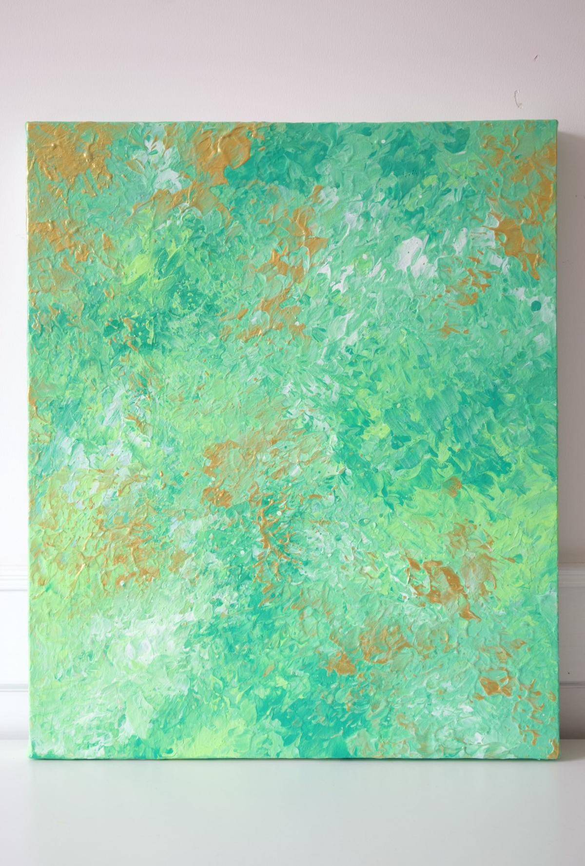 Whispers of Spring Green(19''x 23''/ 50 x 60 CM/Frameless Stretched)