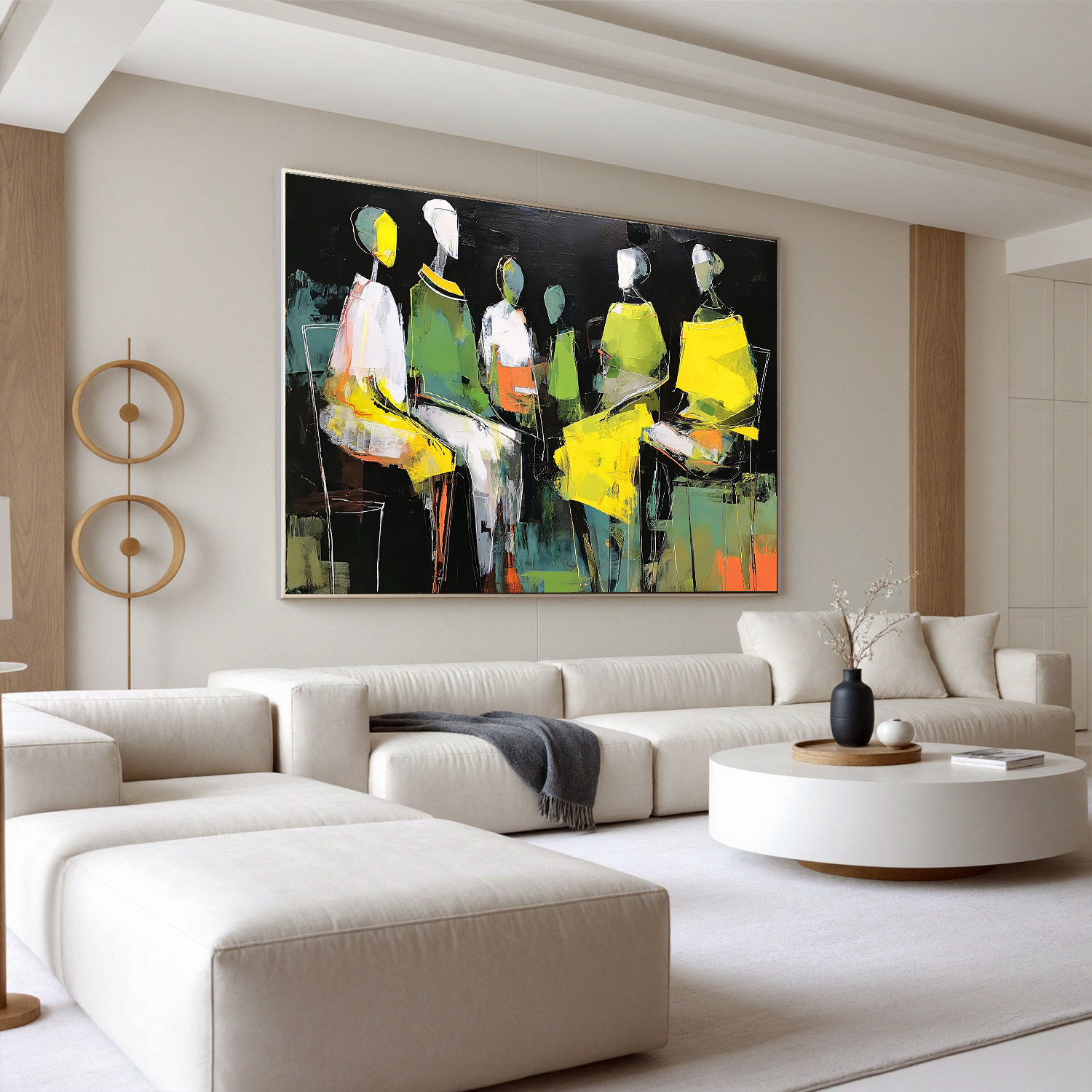 Abstract Figurative Oil Painting Canvas – Modern People Wall Art for Living Room Contemporary Home Decor #OA 0462