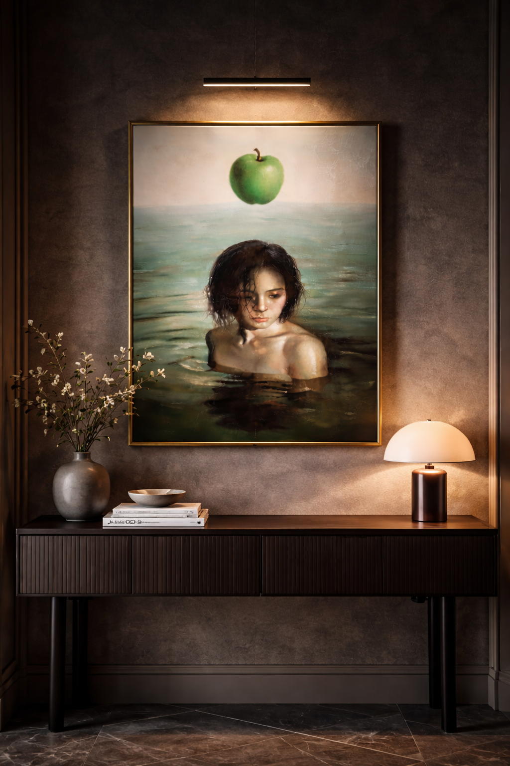 Interwoven Existence(24''x 32''/ 60 x 80 CM/Stretched + Gold Wooden Frame)