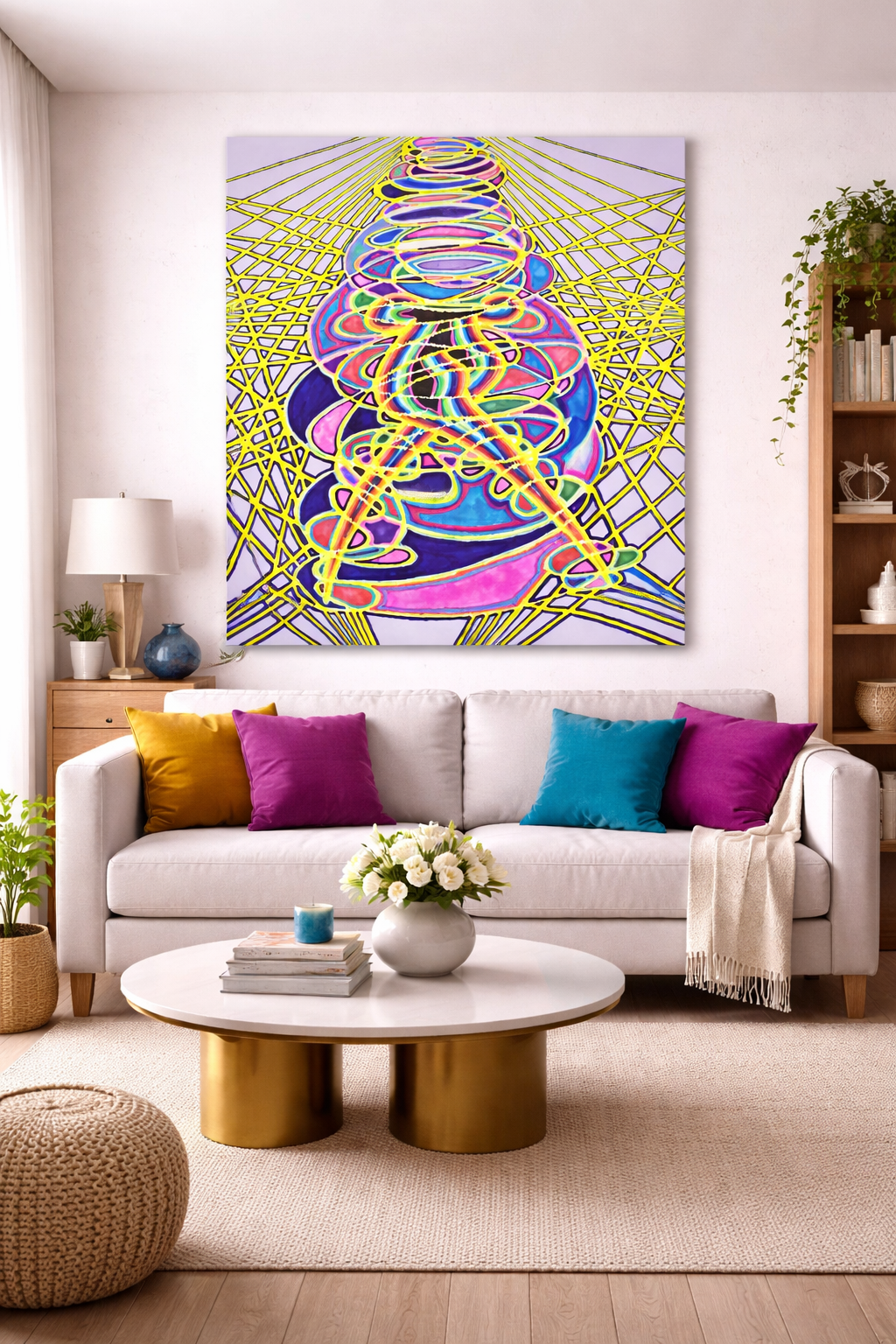 Torsion Grid(36''x 48''/ 90 x 120 CM/Frameless Stretch)