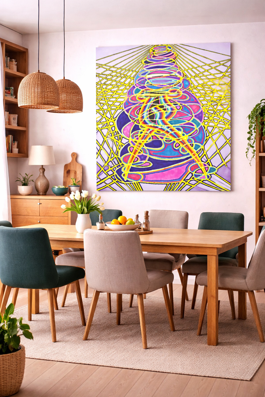 Torsion Grid(36''x 48''/ 90 x 120 CM/Frameless Stretch)