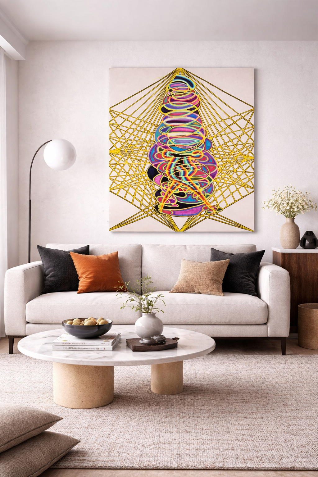 Torsion Grid(36''x 48''/ 90 x 120 CM/Frameless Stretch)