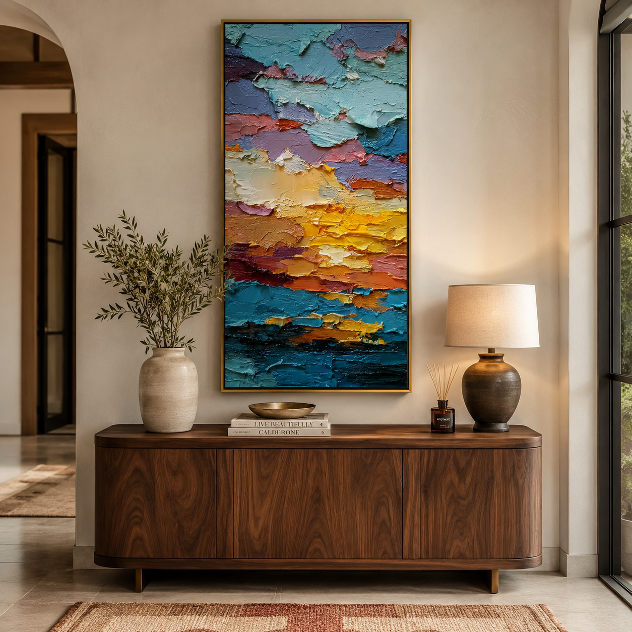 Colorful Textured Abstract Oil Painting – Modern Impasto Wall Art#OA 0903