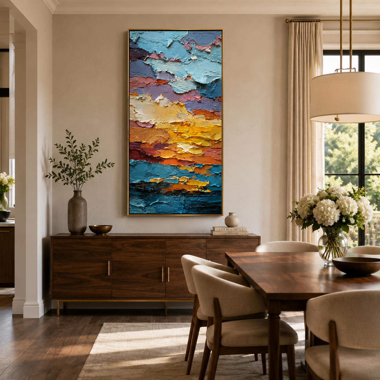Colorful Textured Abstract Oil Painting – Modern Impasto Wall Art#OA 0903