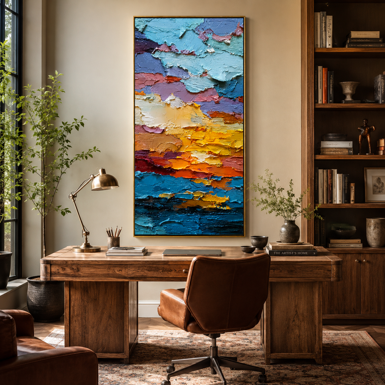 Colorful Textured Abstract Oil Painting – Modern Impasto Wall Art#OA 0903