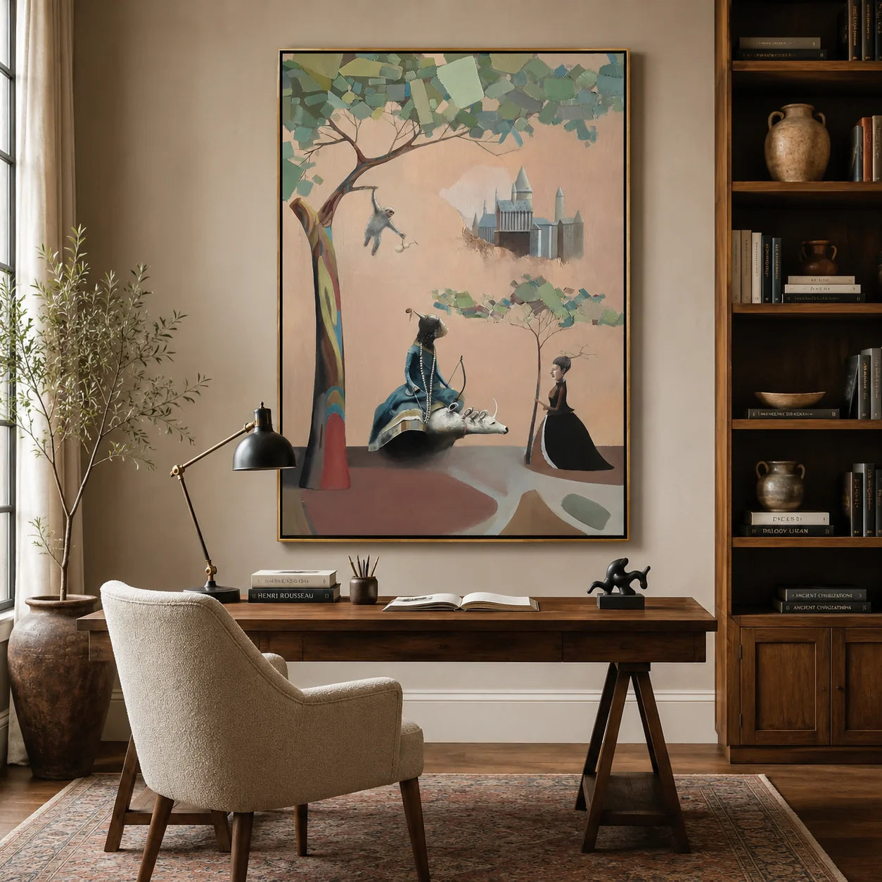 Surreal Forest Encounter-Surreal Fantasy Forest Scene Wall Art