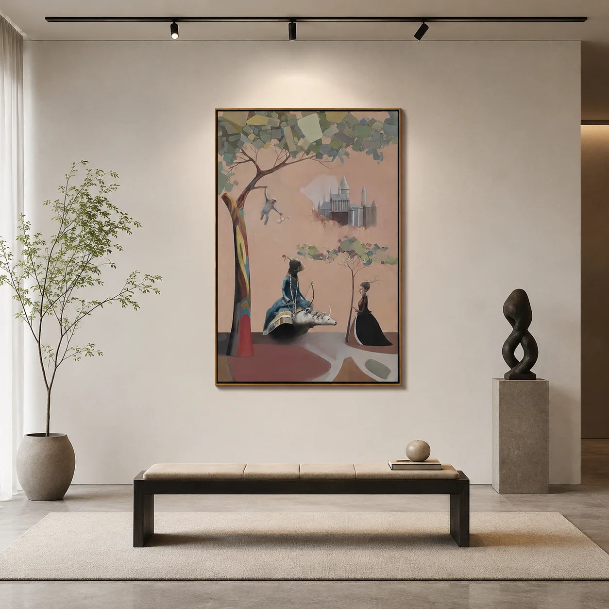 Surreal Forest Encounter-Surreal Fantasy Forest Scene Wall Art