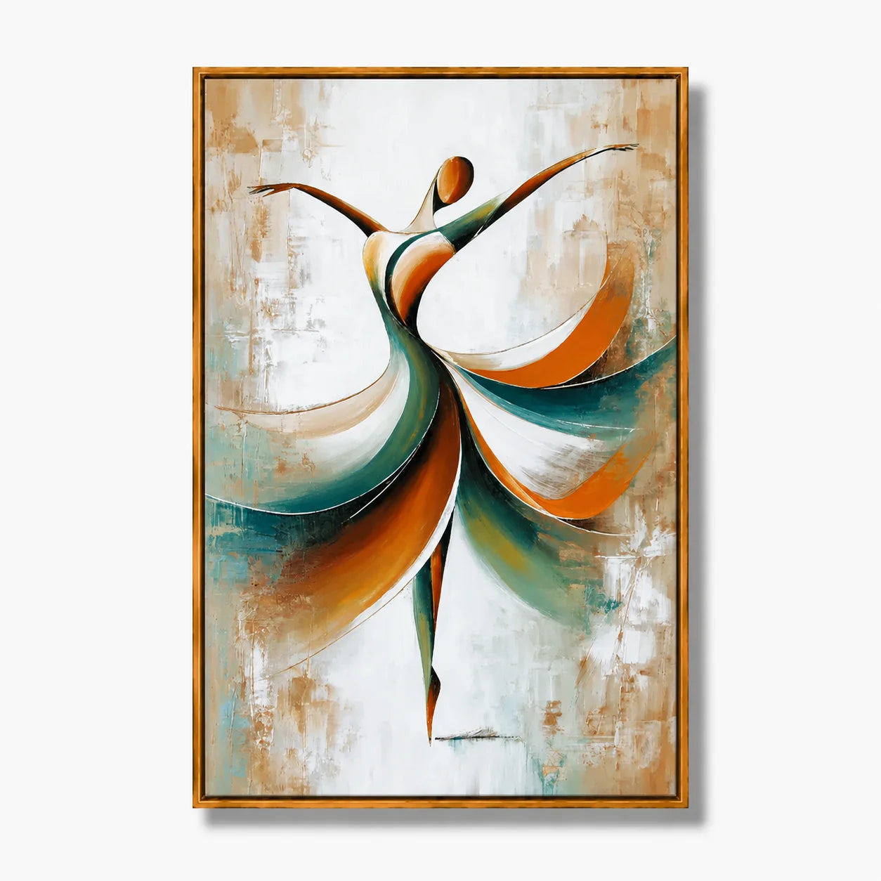 Abstract Dancer Oil Painting, Modern Dance Wall Art for Living Room Decor