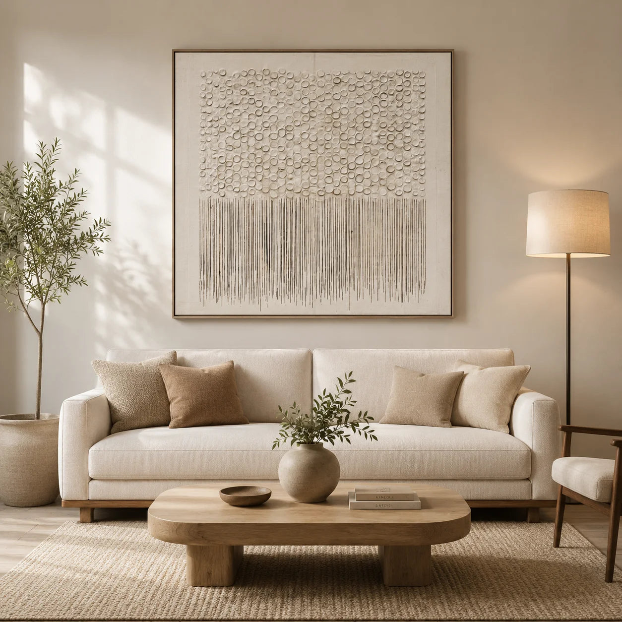 Hand-Painted White Textured Abstract Oil Painting, Minimalist 3D Wall Art for Modern Luxury Home Decor #OA 0923