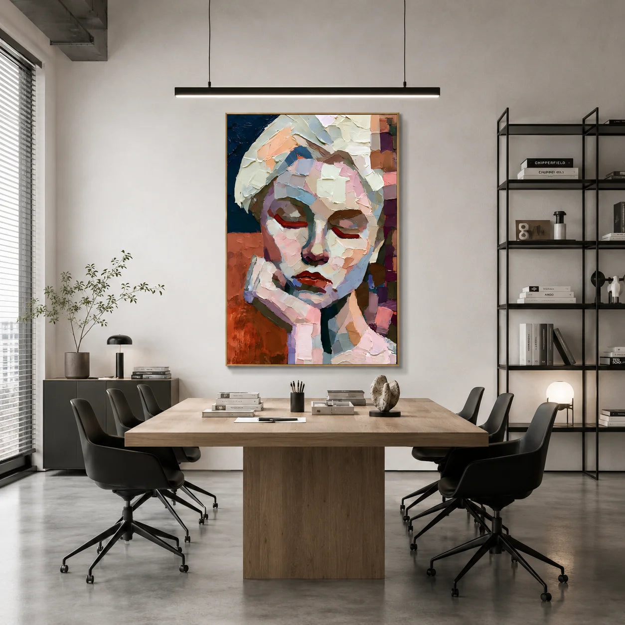 Abstract Woman Portrait Hand-Painted Oil Painting | Textured Palette Knife Figurative Wall Art for Living Room and Bedroom # OA 1113