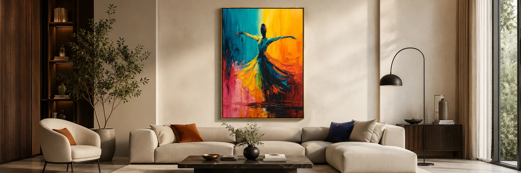 Original hand-painted oil painting on canvas with expressive artistic details