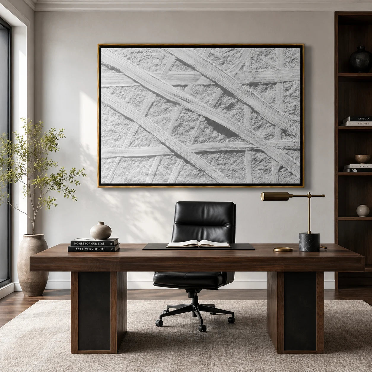 Minimalist White Textured Hand-Painted Oil Painting, Abstract Impasto Wall Art for Modern Neutral Home Decor#OA 0988