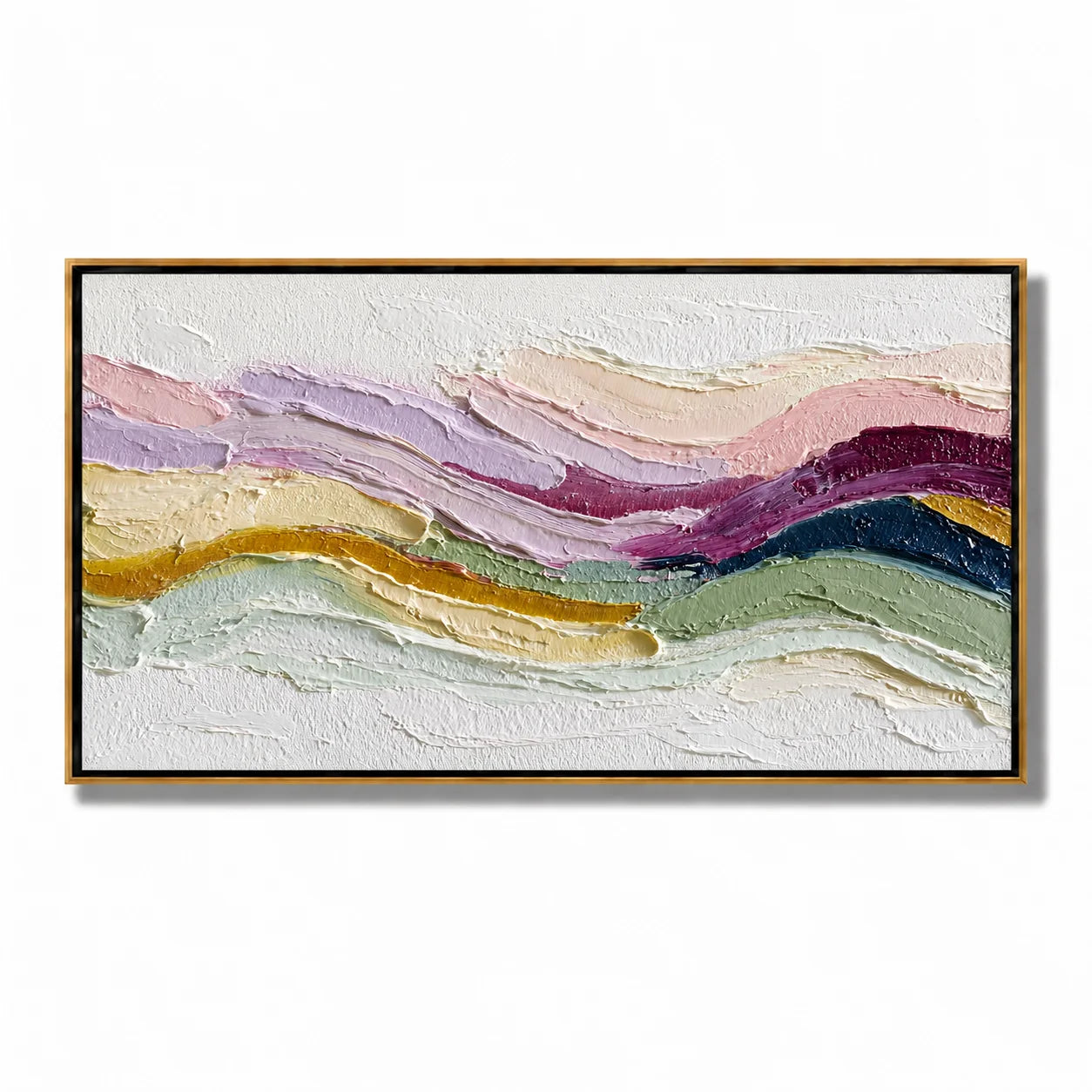 Pastel Textured Abstract Hand-Painted Oil Painting, Modern Impasto Landscape Canvas Wall Art for Luxury Home Decor#OA 0948