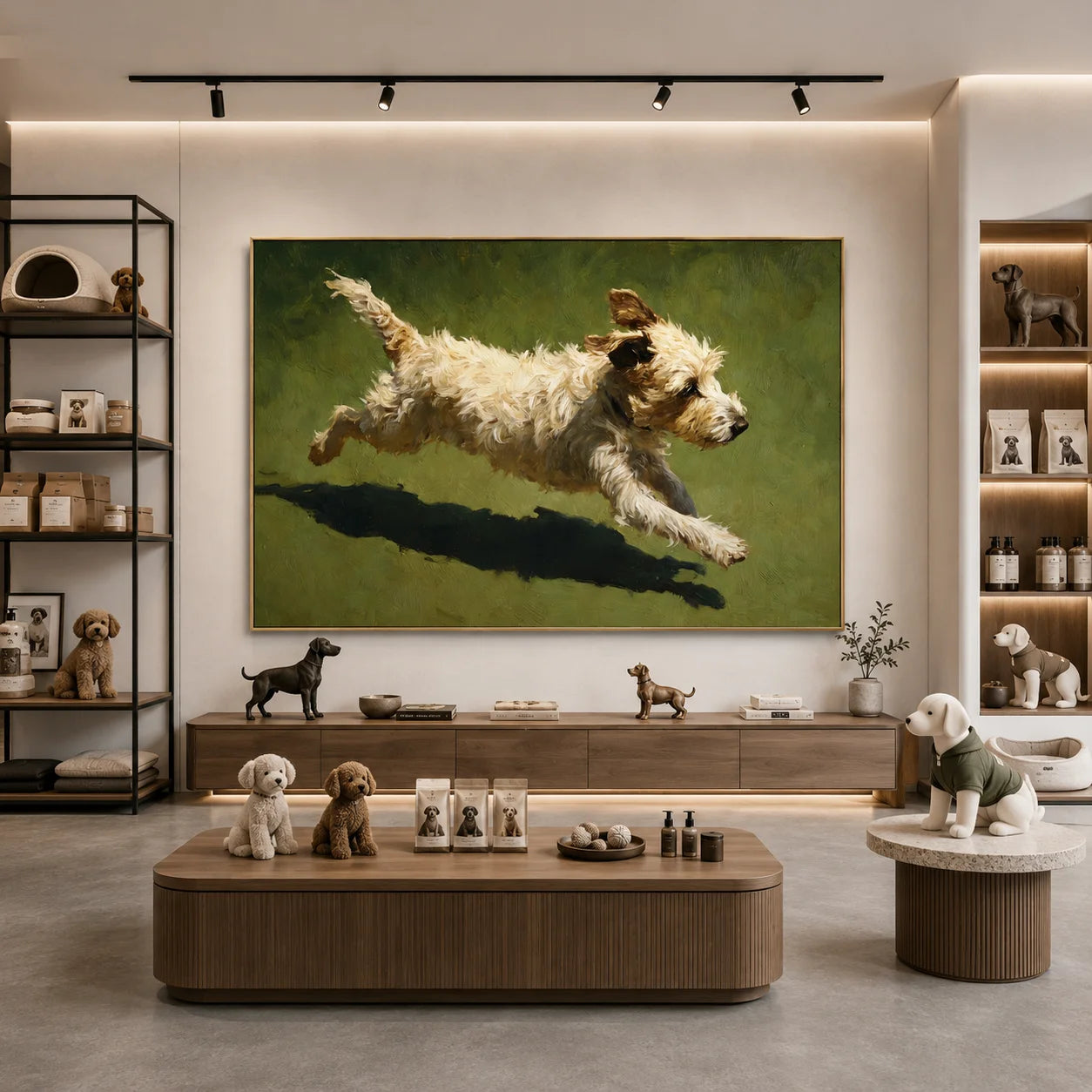 Running Terrier Dog Hand-Painted Oil Painting | Custom Pet Portrait Canvas Wall Art for Dog Lovers # OA 1038