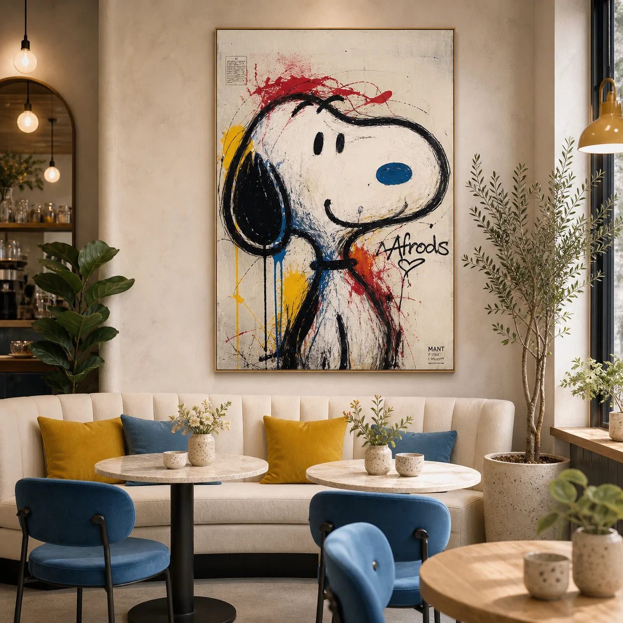 Snoopy Pop Art Hand-Painted Oil Painting | Modern Graffiti Wall Art # 1097