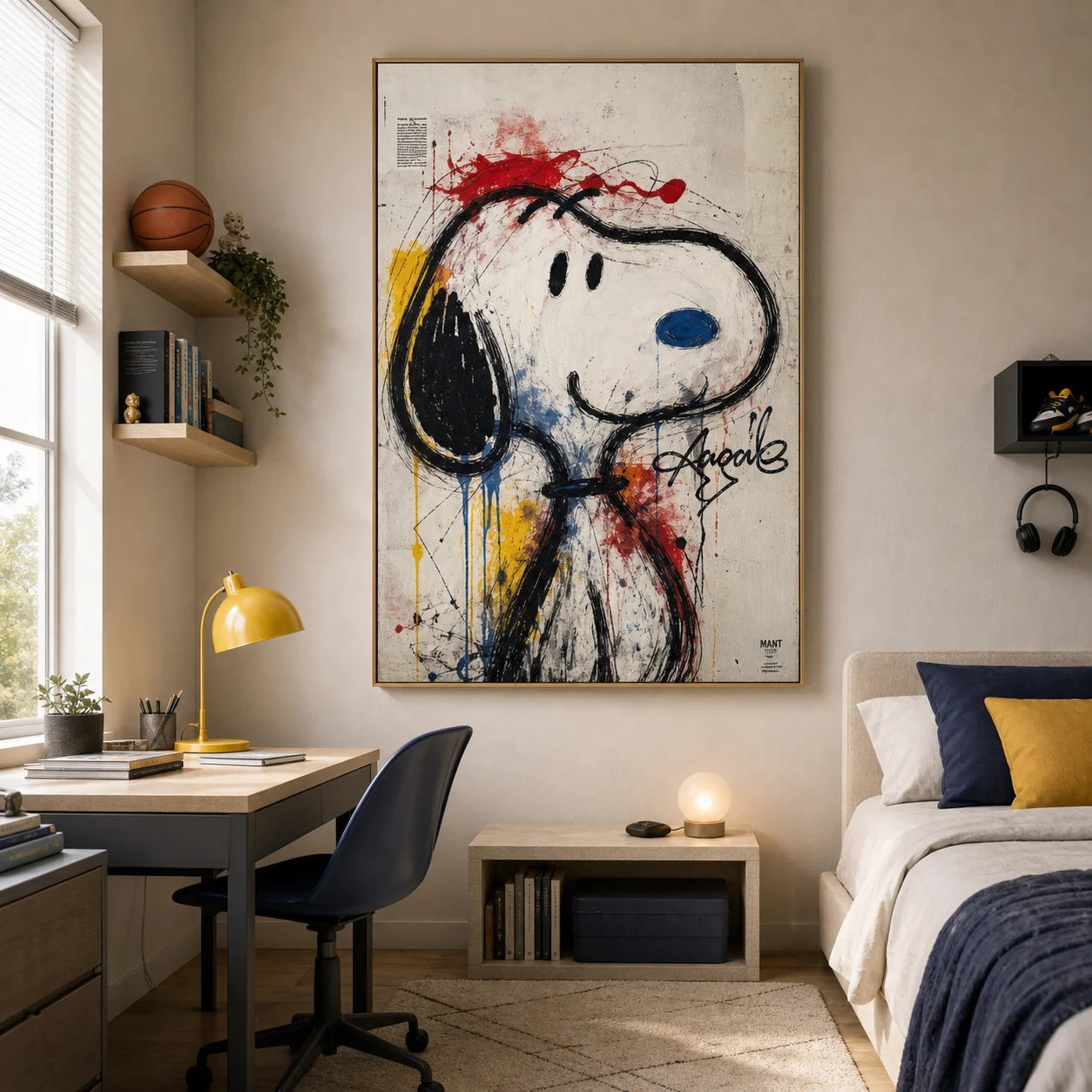 Snoopy Pop Art Hand-Painted Oil Painting | Modern Graffiti Wall Art # 1097