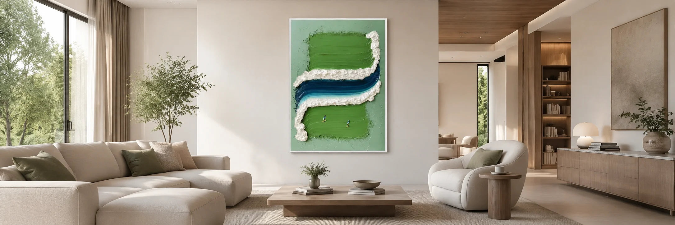 Original hand-painted canvas artwork with elegant color balance and texture