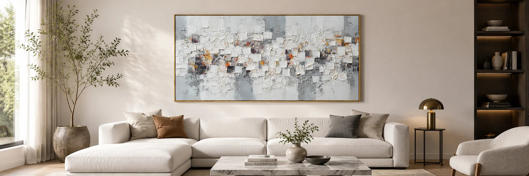 Original contemporary oil painting with organic brushwork and layered texture