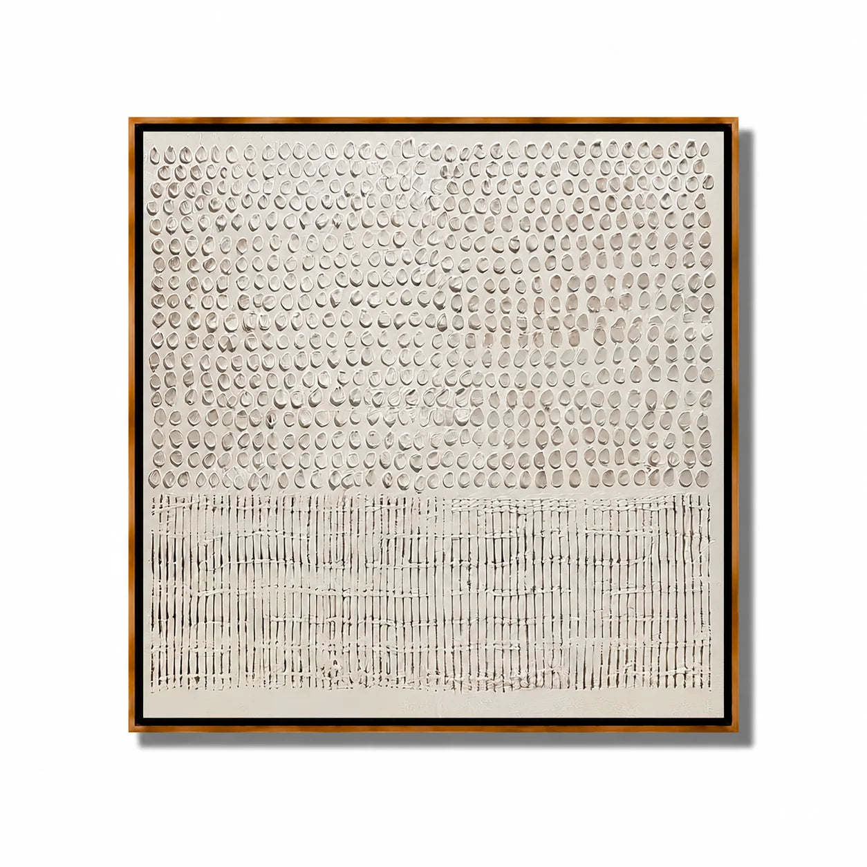 White Minimalist Textured Hand-Painted Oil Painting | Modern Abstract 3D Wall Art for Cream Neutral Decor#OA 1011