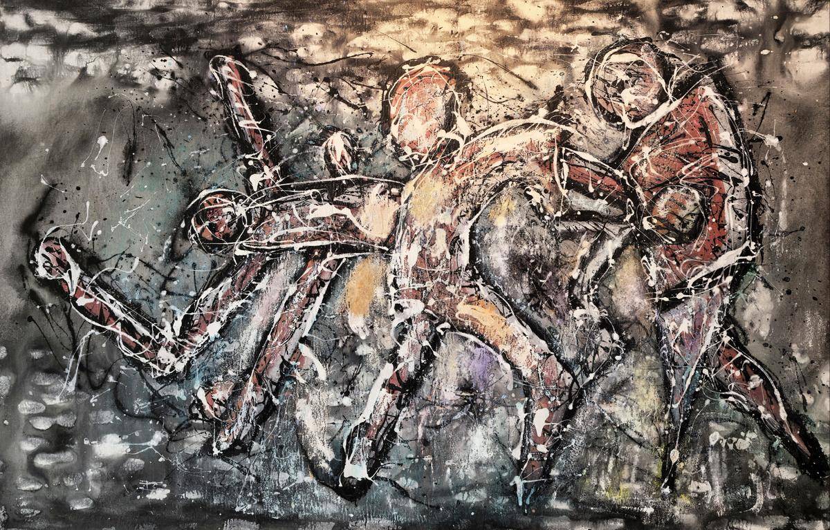 Interwoven Existence(32''x 48''/ 80 x 120 CM/Stretched + Black Wooden Frame)
