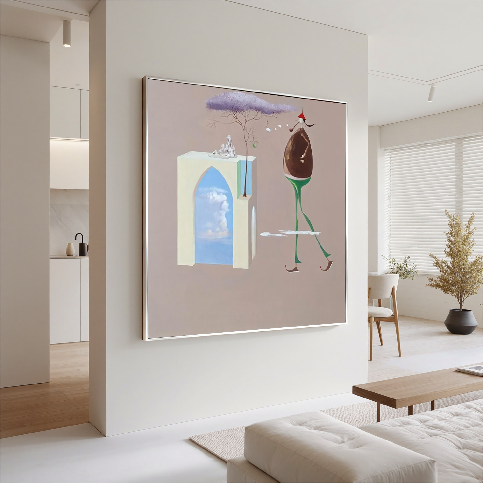 Surreal Walking Figure-Surreal Dream Figure Abstract Wall Art