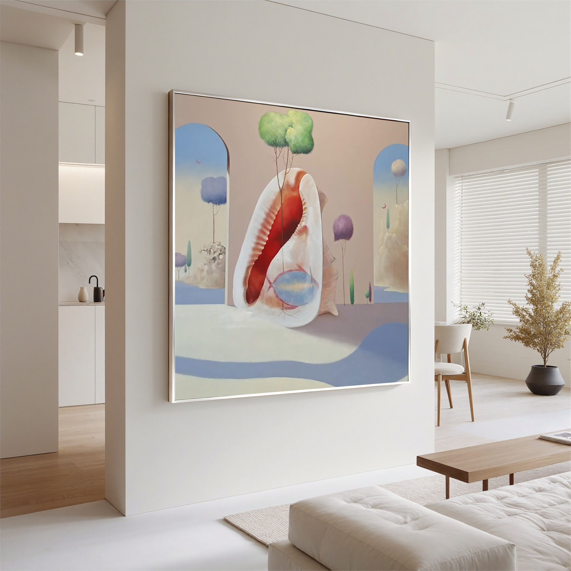 Surreal Shell Garden-Surreal Shell Landscape Wall Art