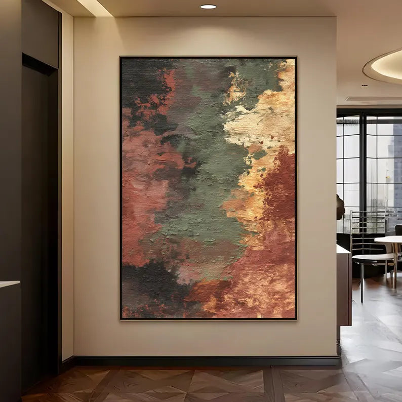 Large Modern Textured Abstract Wall Art – Earth Tone Contemporary Canvas Painting