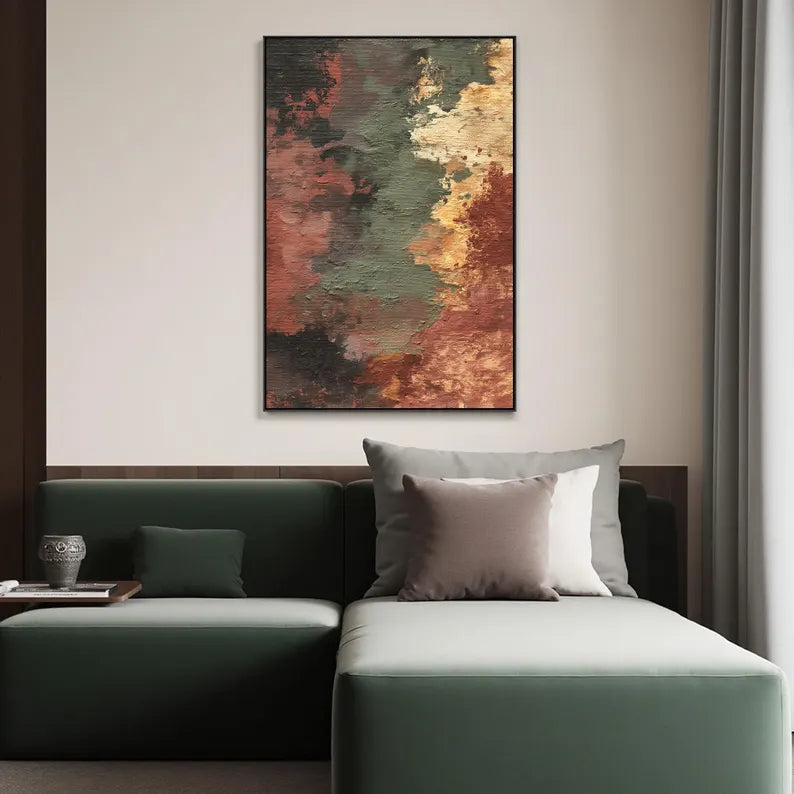 Large Modern Textured Abstract Wall Art – Earth Tone Contemporary Canvas Painting