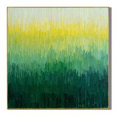 100% Hand-Painted Modern Abstract Green Gradient Oil Painting | Minimalist Textured Wall Art | Original Forest-Inspired Impasto Canvas by Ownanart # OA 1167