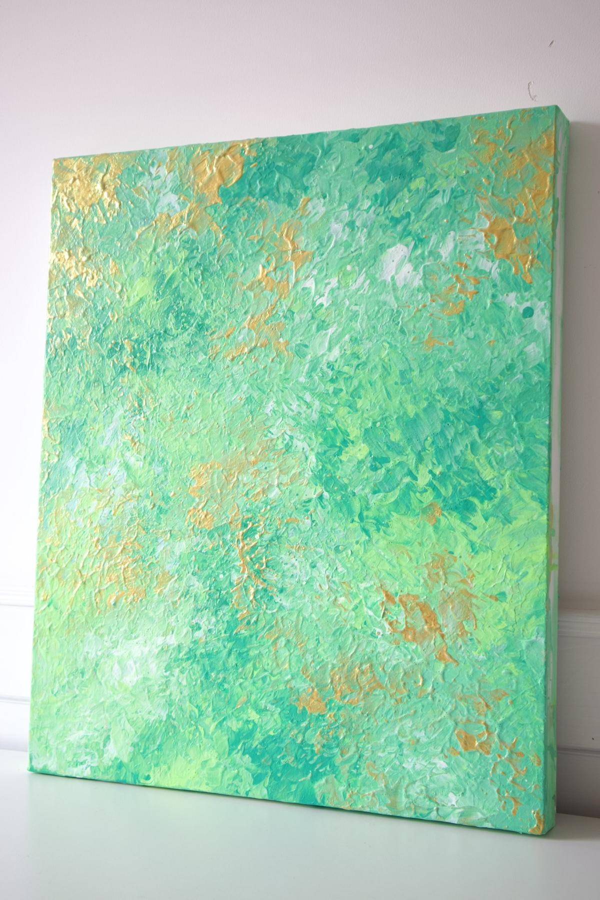 Whispers of Spring Green（19''x 23''/ 50 x 60 CM/Frameless Stretched)